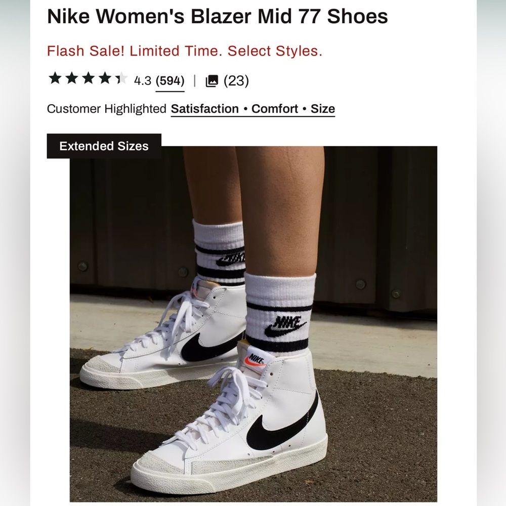 Nike women Blazer mid 77 snickers sz 8